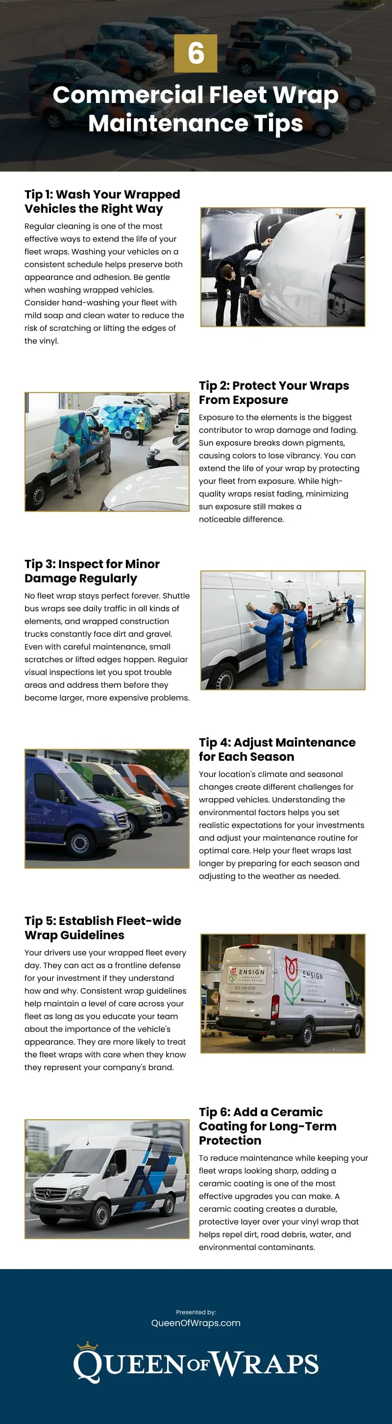 6 Commercial Fleet Wrap Maintenance Tips Infographic