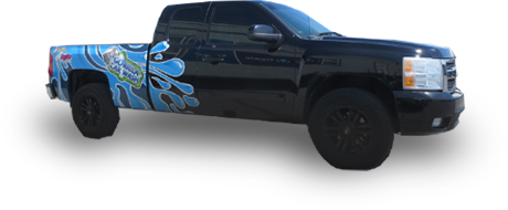 blue truck graphic vinyl wrap