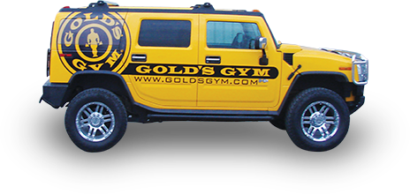 Gold's Gym vehicle advertising wrap