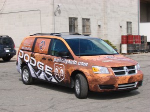 dodge advertisement car wrap