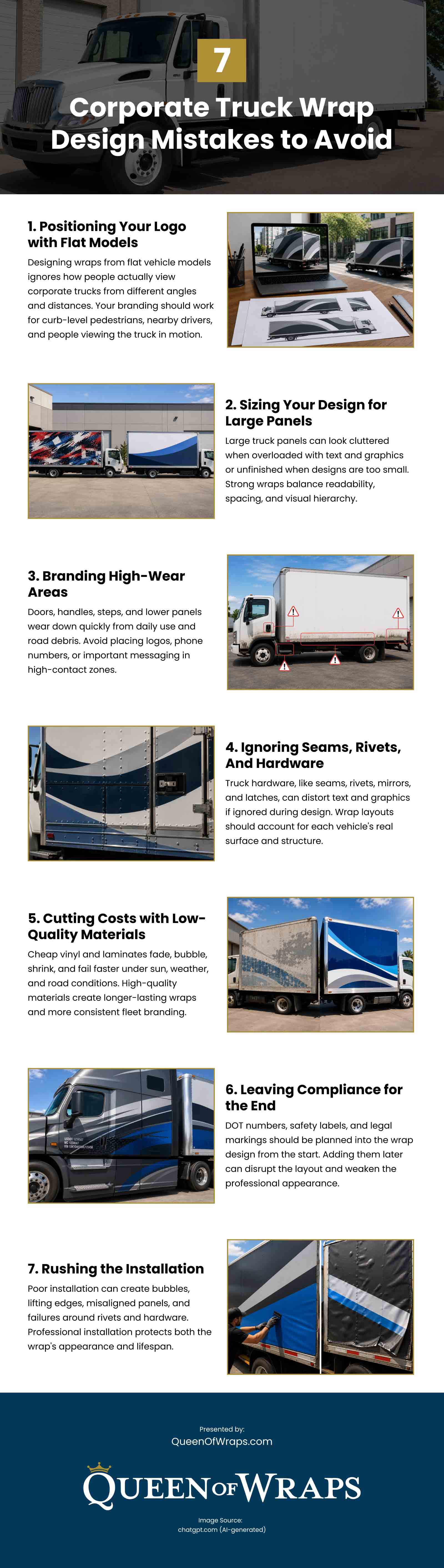 7 Corporate Truck Wrap Design Mistakes to Avoid Infographic 7 Corporate Truck Wrap Design Mistakes to Avoid Infographic